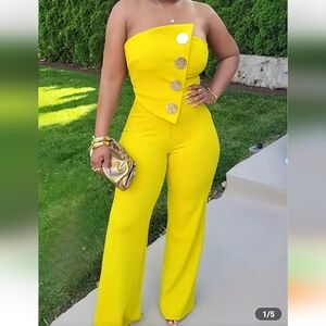 Elegant Yellow Women's Jumpsuit